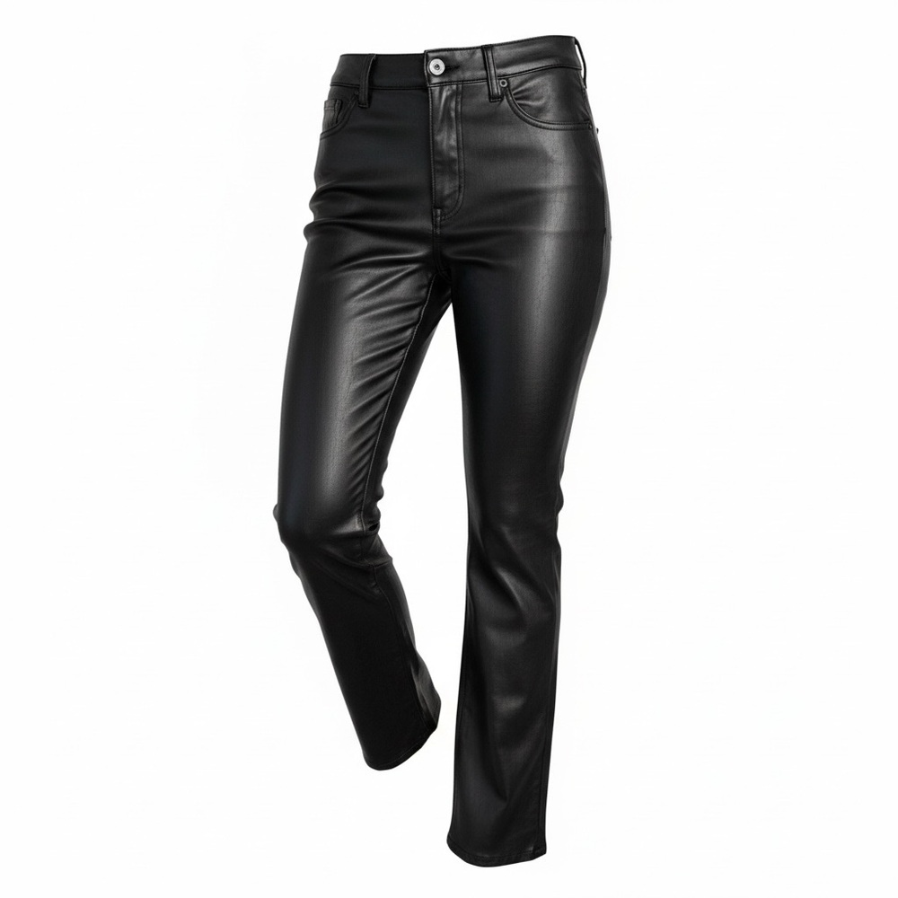 Gap High Rise Vegan Leather Vintage Slim Pants - Black